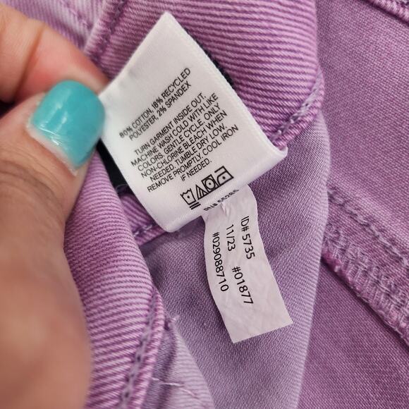 Express Conscious Edit Cropped Flare High Rise Jeans Lavender Women’s Size 10R - Picture 7 of 10